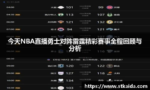 今天NBA直播勇士对阵雷霆精彩赛事全程回顾与分析